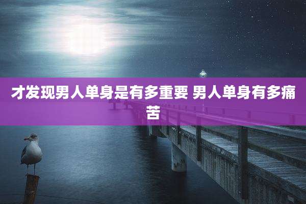 才发现男人单身是有多重要 男人单身有多痛苦