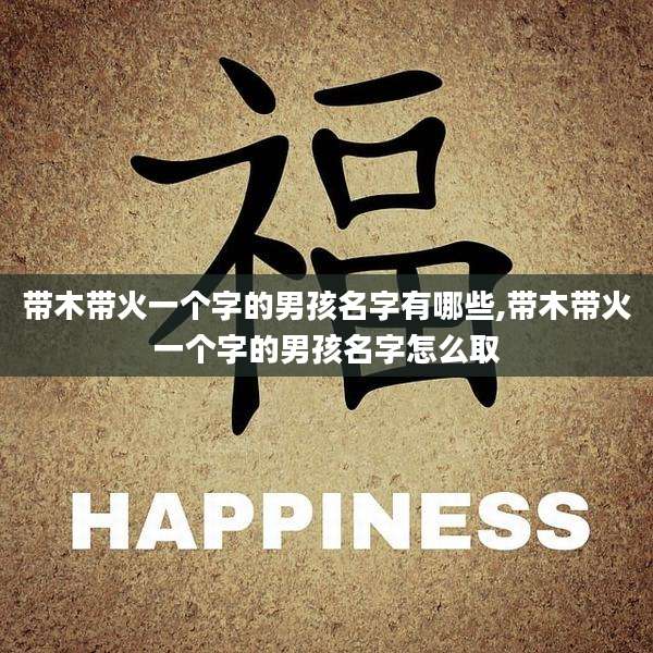 带木带火一个字的男孩名字有哪些,带木带火一个字的男孩名字怎么取