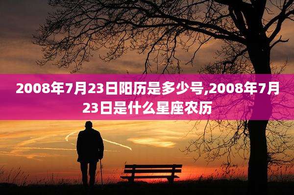 2008年7月23日阳历是多少号,2008年7月23日是什么星座农历