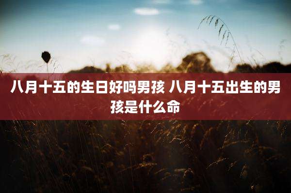 八月十五的生日好吗男孩 八月十五出生的男孩是什么命