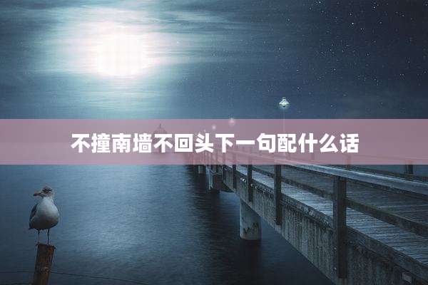 不撞南墙不回头下一句配什么话