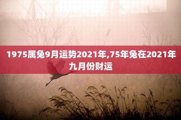 1975属兔9月运势2021年,75年兔在2021年九月份财运