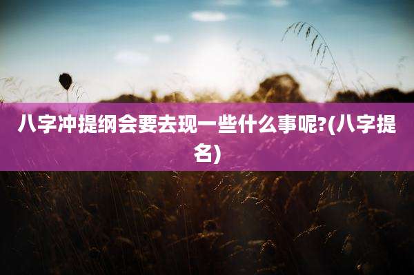 八字冲提纲会要去现一些什么事呢?(八字提名)
