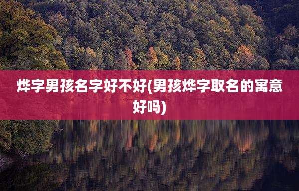 烨字男孩名字好不好(男孩烨字取名的寓意好吗)