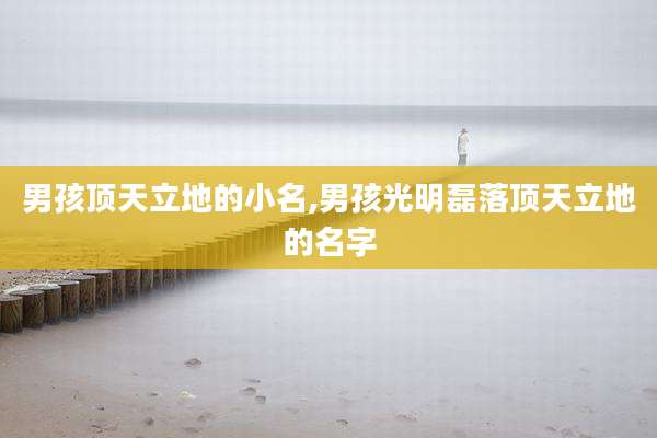 男孩顶天立地的小名,男孩光明磊落顶天立地的名字