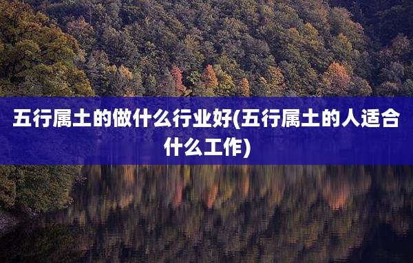 五行属土的做什么行业好(五行属土的人适合什么工作)