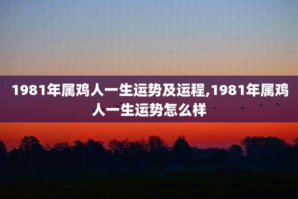 1981年属鸡人一生运势及运程,1981年属鸡人一生运势怎么样