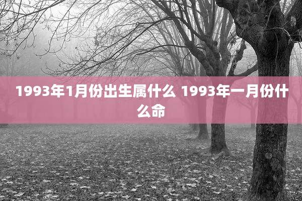 1993年1月份出生属什么 1993年一月份什么命