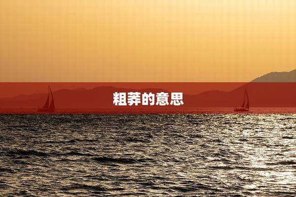粗莽的意思