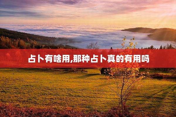 占卜有啥用,那种占卜真的有用吗