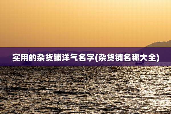实用的杂货铺洋气名字(杂货铺名称大全)