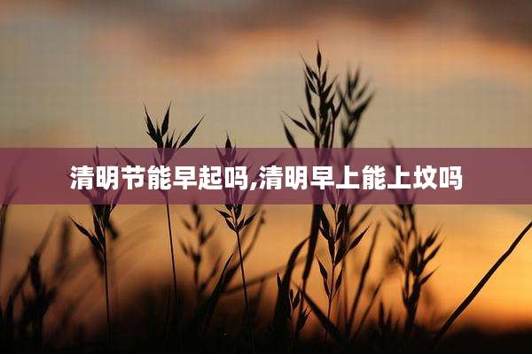 清明节能早起吗,清明早上能上坟吗