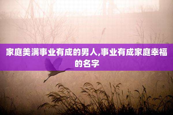 家庭美满事业有成的男人,事业有成家庭幸福的名字