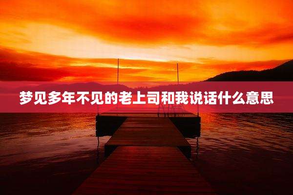 梦见多年不见的老上司和我说话什么意思
