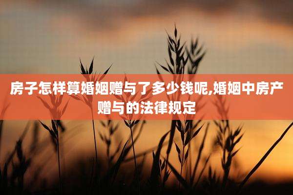 房子怎样算婚姻赠与了多少钱呢,婚姻中房产赠与的法律规定