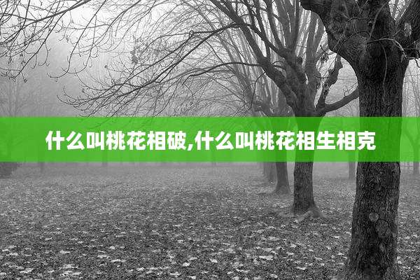 什么叫桃花相破,什么叫桃花相生相克