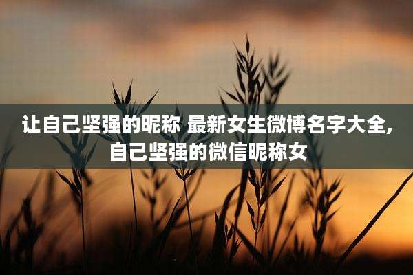 让自己坚强的昵称 最新女生微博名字大全,自己坚强的微信昵称女