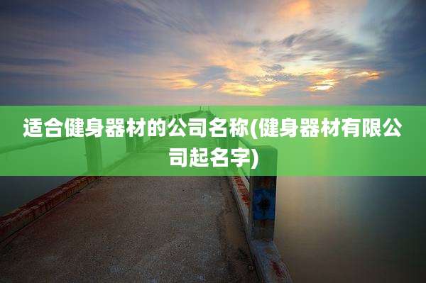 适合健身器材的公司名称(健身器材有限公司起名字)