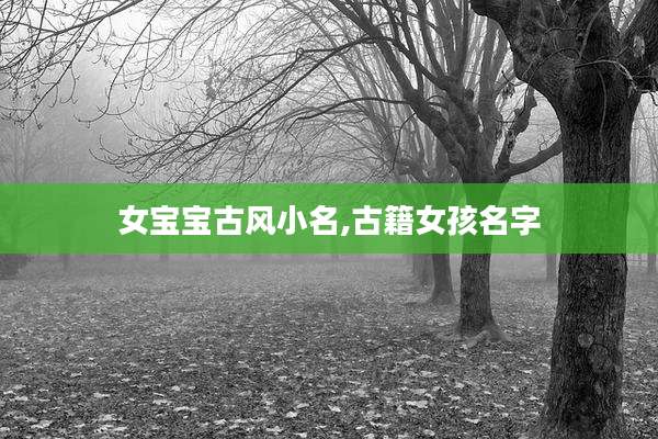 女宝宝古风小名,古籍女孩名字