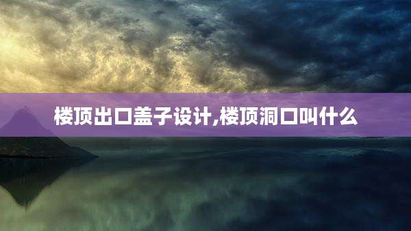 楼顶出口盖子设计,楼顶洞口叫什么