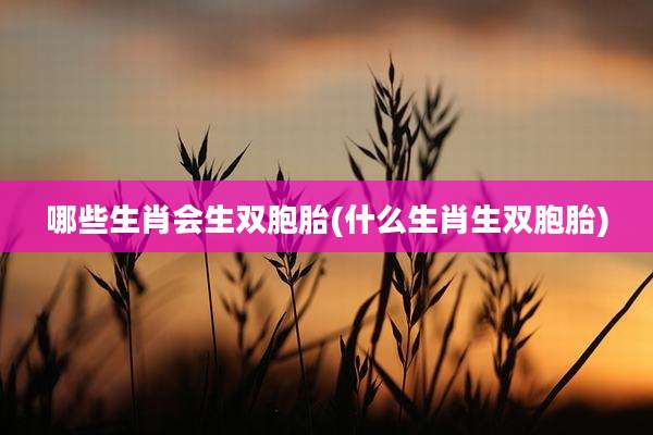 哪些生肖会生双胞胎(什么生肖生双胞胎)