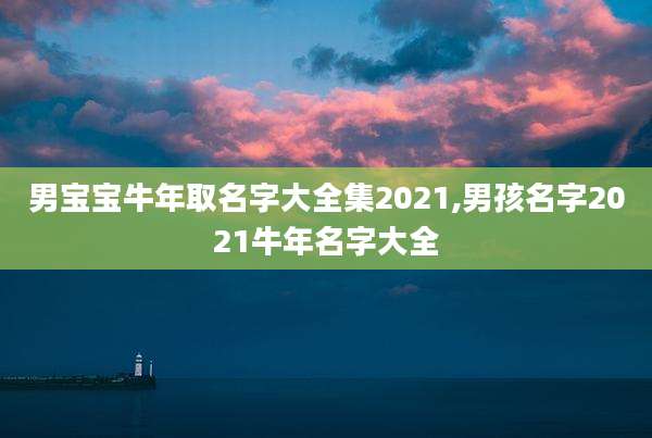 男宝宝牛年取名字大全集2021,男孩名字2021牛年名字大全