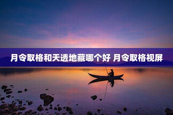 月令取格和天透地藏哪个好 月令取格视屏