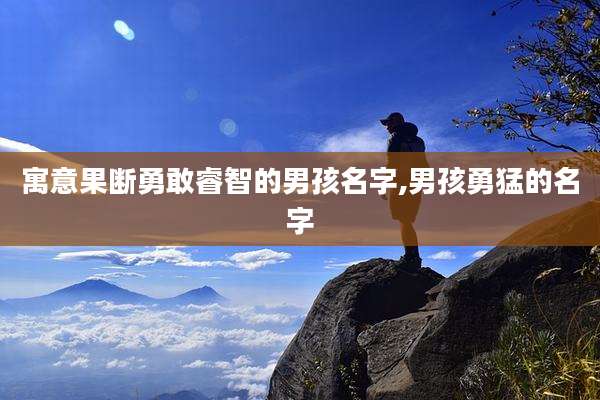 寓意果断勇敢睿智的男孩名字,男孩勇猛的名字