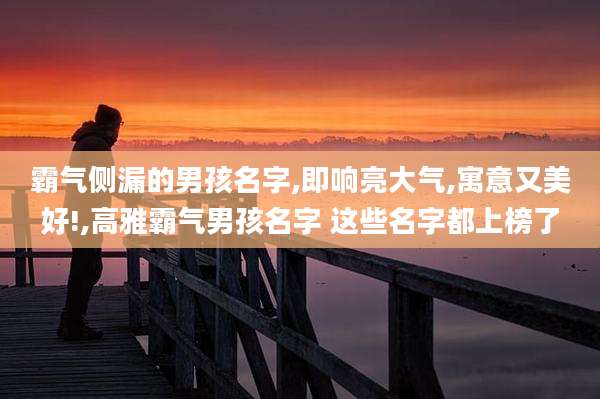 霸气侧漏的男孩名字,即响亮大气,寓意又美好!,高雅霸气男孩名字 这些名字都上榜了