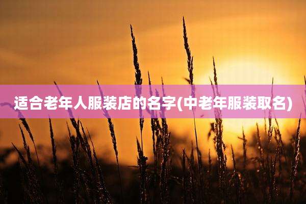 适合老年人服装店的名字(中老年服装取名)