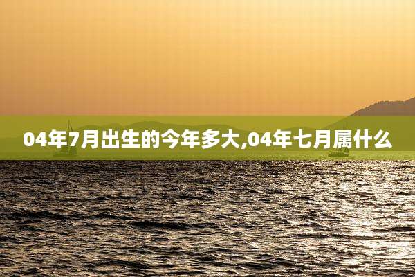 04年7月出生的今年多大,04年七月属什么