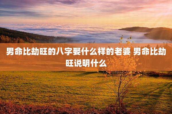 男命比劫旺的八字娶什么样的老婆 男命比劫旺说明什么