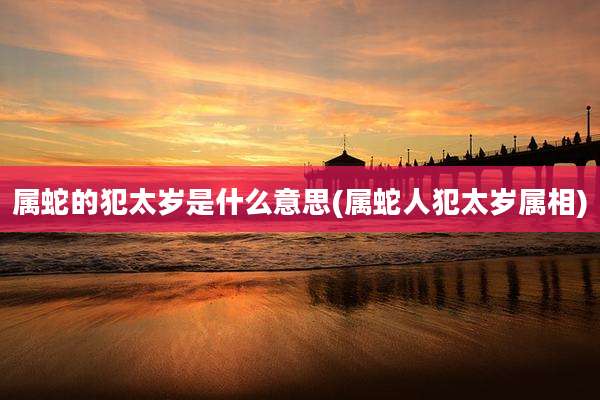 属蛇的犯太岁是什么意思(属蛇人犯太岁属相)