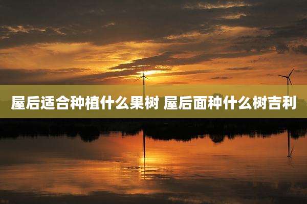 屋后适合种植什么果树 屋后面种什么树吉利