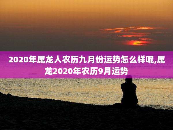 2020年属龙人农历九月份运势怎么样呢,属龙2020年农历9月运势