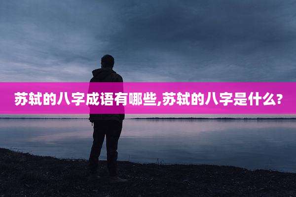 苏轼的八字成语有哪些,苏轼的八字是什么?