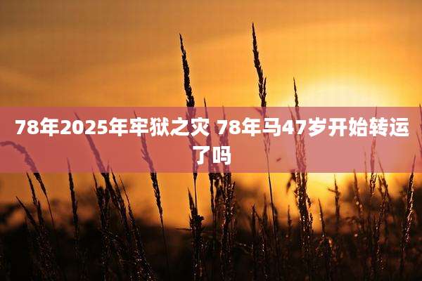 78年2025年牢狱之灾 78年马47岁开始转运了吗