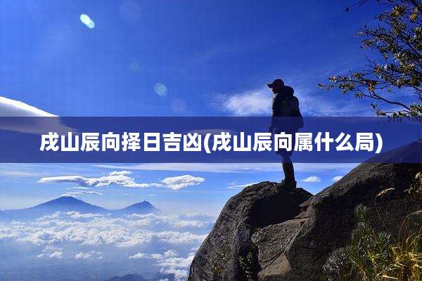 戌山辰向择日吉凶(戌山辰向属什么局)