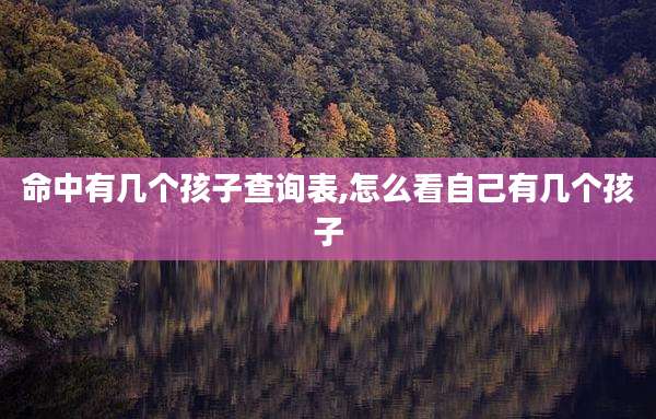 命中有几个孩子查询表,怎么看自己有几个孩子