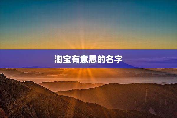 淘宝有意思的名字