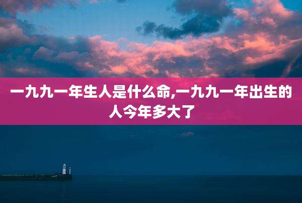 一九九一年生人是什么命,一九九一年出生的人今年多大了