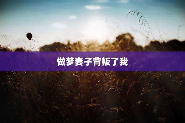 做梦妻子背叛了我