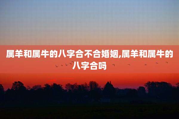 属羊和属牛的八字合不合婚姻,属羊和属牛的八字合吗
