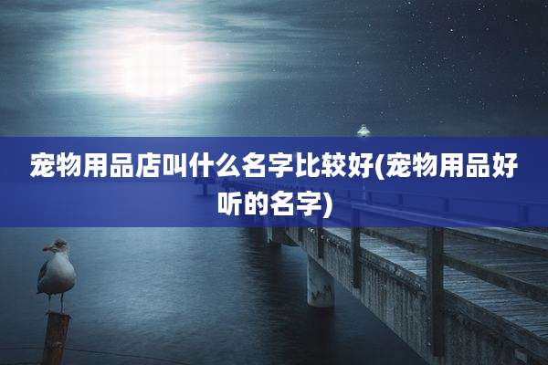 宠物用品店叫什么名字比较好(宠物用品好听的名字)