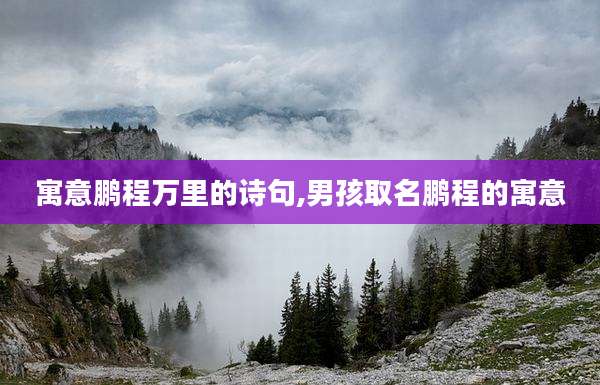 寓意鹏程万里的诗句,男孩取名鹏程的寓意