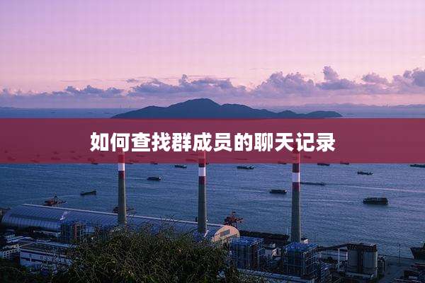 如何查找群成员的聊天记录