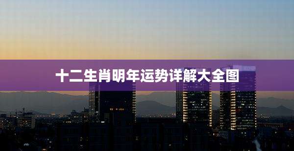 十二生肖明年运势详解大全图