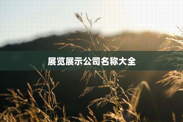 展览展示公司名称大全