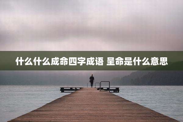 什么什么成命四字成语 呈命是什么意思