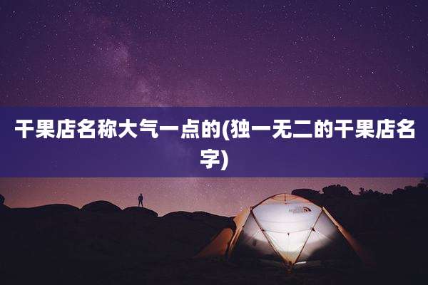 干果店名称大气一点的(独一无二的干果店名字)